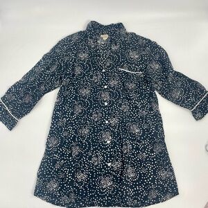 Bedhead organic cotton black and white polka dot Button Front sleep shirt PJs